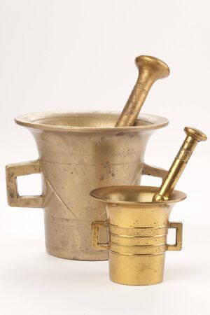 Two mortars with pestlesの写真素材