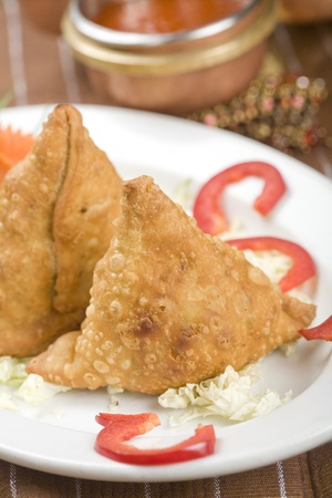 potato samosa, indian foodの写真素材