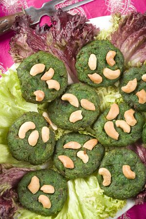 Indian green meatballs, Hara Kebab.の写真素材