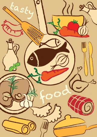 Set food, vector illustrationのイラスト素材