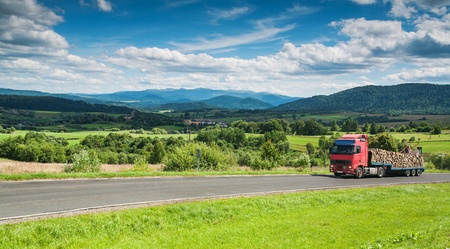 Panoramic view of Bieszczady mountains, Poland の写真素材