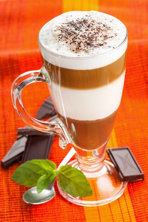Coffee mocha, coffee with chocolateの写真素材