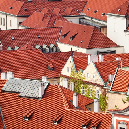 Red clay roofs の写真素材