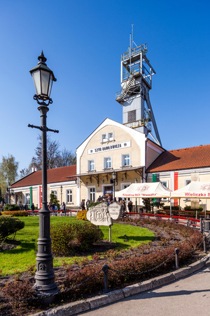 Wieliczka, Malopolskie, Poland - April 23, 2015: People waits entrance to underground museum in the Wieliczka Salt Mine Museum.のeditorial素材