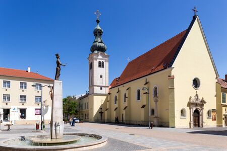 SZOMBATHELY, Hungary, 01 May 2019. Franciscan Church in Szombathely, Hungary.のeditorial素材