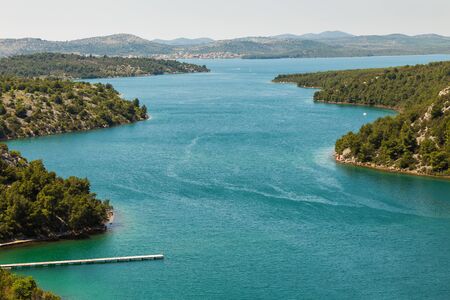 Wide bay near Skradin city in Croatia, Europeの写真素材
