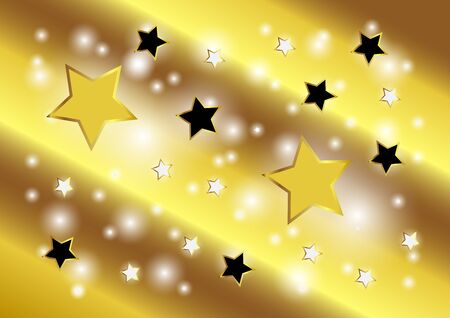 Abstract background vector shining star on gold textureのイラスト素材