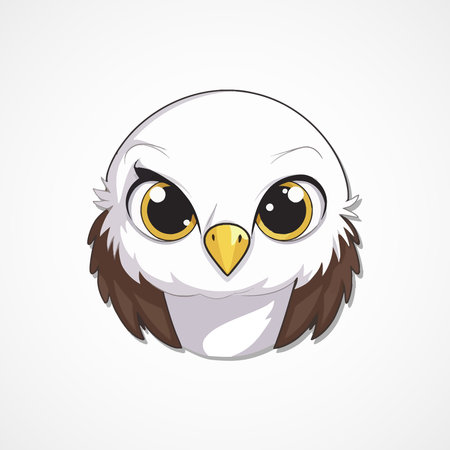 Illustration of owl head on white background, vector eps10のイラスト素材