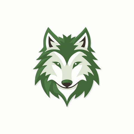 Wolf head logo template vector icon illustration design. Can be used for logo, icon, element, sign, label, badge and other.のイラスト素材