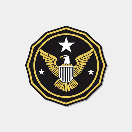 United States of America Badge with Eagle and Stars. Vector Illustration.のイラスト素材