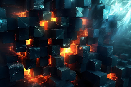 Abstract fractal background a computer-generated 2D illustration, textureの素材