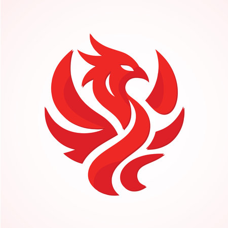 Red Phoenix, Bird flying, Vector File, Logo design, Phoenix Illustrationのイラスト素材