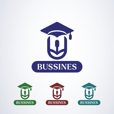 Education Logo, Online School Logo, Vector Illustration, Flat Designのイラスト素材