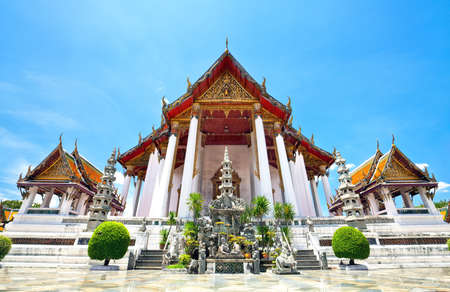 Suthat Temple Font View Bangkok Thailandの写真素材