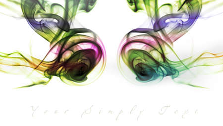 Abstract smoke on white background with place with additional textの写真素材