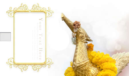 Gold Hong bird statueの写真素材