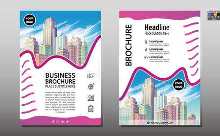 Geometric Flyer cover business brochure vector design, Leaflet advertising abstract background, Modern poster magazine layout template, Annual report for presentation.の写真素材