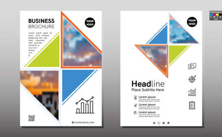Business abstract vector template for Brochure, Annual Report, Magazine, Poster, Corporate Presentation, Portfolio, Flyer, size A4, Vector.の写真素材