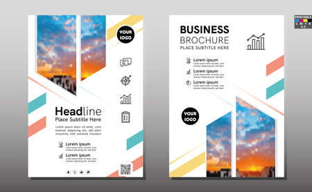 Business abstract vector template for Brochure, Annual Report, Magazine, Poster, Corporate Presentation, Portfolio, Flyer, size A4, Vector.の写真素材