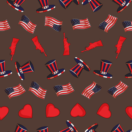 Seamless pattern with USA Independence Dayのイラスト素材