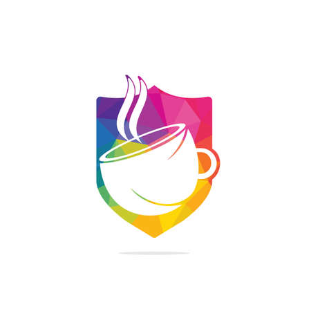 Coffee cafe vector logo design. Unique coffee cup icon logo template.のイラスト素材