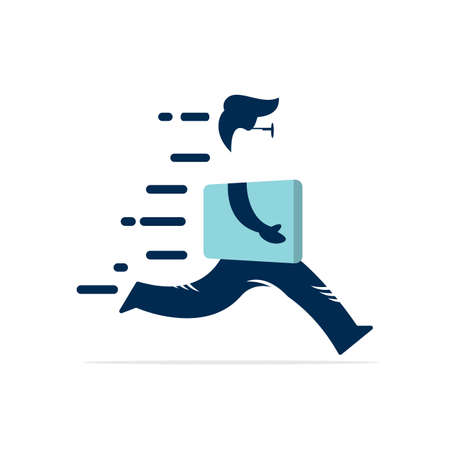 delivery boy vector logo design.のイラスト素材