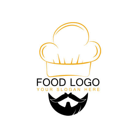 Chef logo vector design. Food logo vector design.のイラスト素材