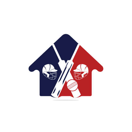 Cricket home vector logo design. Cricket championship logo. modern sport emblem. vector illustration.のイラスト素材