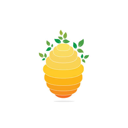 Honeycomb Hive Logo Vector Design. Honey icon flat vector illustration for logo, web, app, UI.のイラスト素材