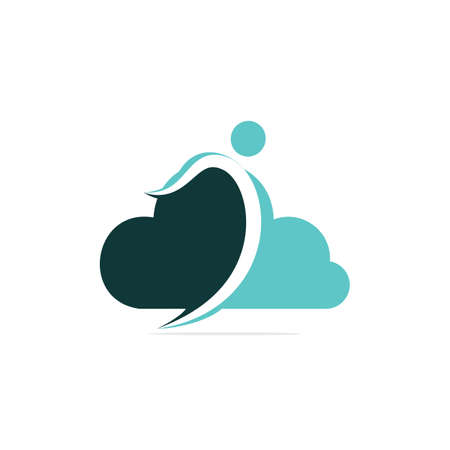 Abstract Human Cloud Logo Design. Business corporate cloud logo design vector.のイラスト素材