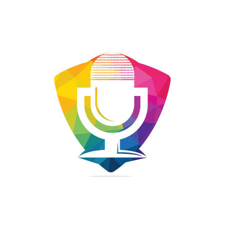 Music records logo design. microphone icon symbol design.のイラスト素材