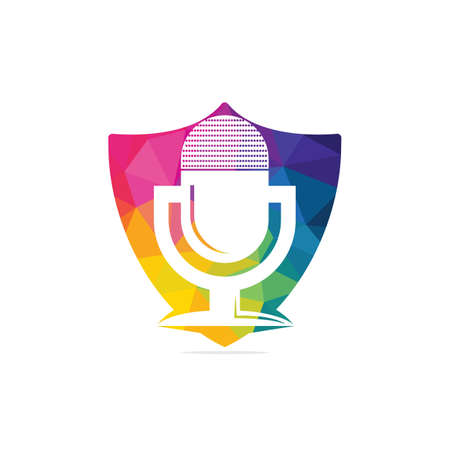 Music records logo design. microphone icon symbol design.のイラスト素材