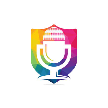 Music records logo design. microphone icon symbol design.のイラスト素材