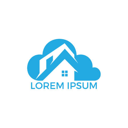 Modern cloud home vector design. Cloud storage home vector logo.のイラスト素材