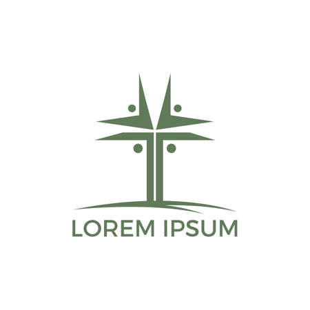 People church vector logo design template. Church and Christian organization logo.のイラスト素材