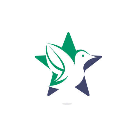 Star bird vector logo design. Creative bird and star icon.のイラスト素材