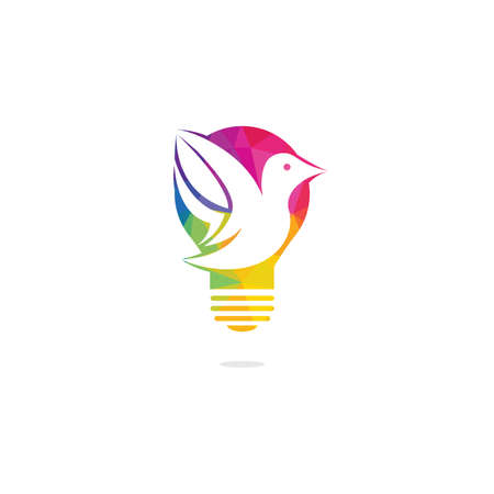 Bird light bulb logo design. Creative idea concept design.のイラスト素材