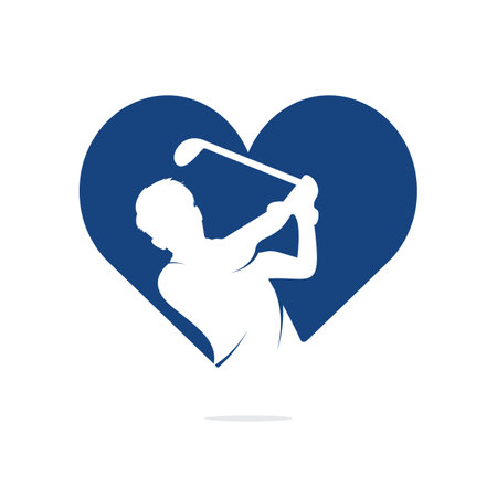 Love Golf club vector design. Golf player hits ball inspiration designのイラスト素材