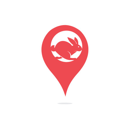 Rabbit vector with gps pointer design.のイラスト素材