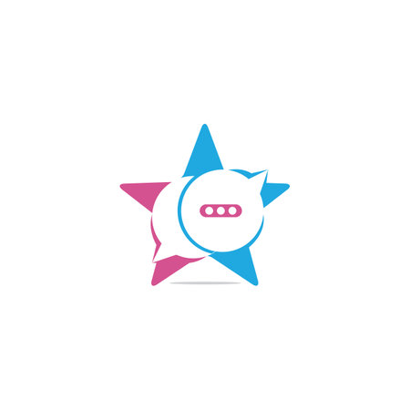 Star Chat Talk Design. Chat star vector and template for company.のイラスト素材