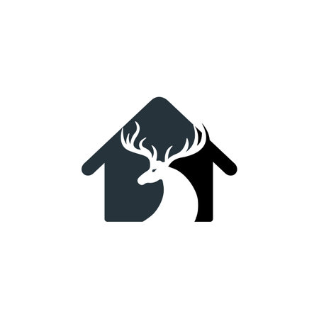 Deer and home symbol or icon design.のイラスト素材