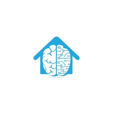 Creative brain house   design. Think idea concept.Brainstorm power thinking brain   icon.のイラスト素材