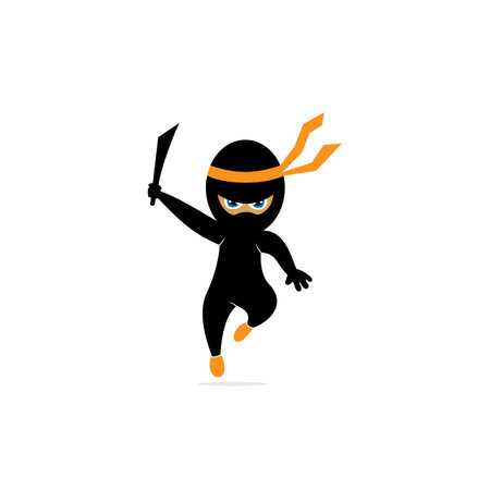 Ninja character vector design. Ninja Mascot vector.のイラスト素材