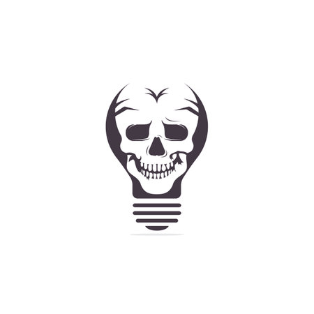 Bulb and Skull Vector symbol or icon Design.のイラスト素材