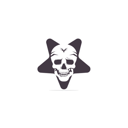 Star Skull symbol or icon design template.のイラスト素材