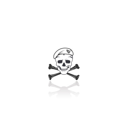 Human skull with two crossed bones vector symbol or icon design.のイラスト素材