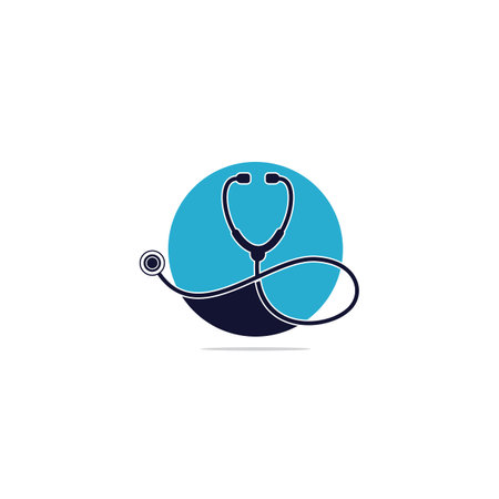 Stethoscope sign medical vector symbol or icon design.のイラスト素材