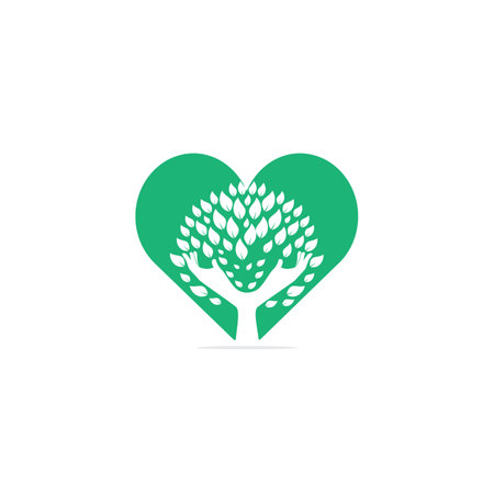 Creative green hand tree design.のイラスト素材