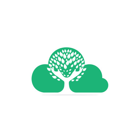 Creative green hand tree design.のイラスト素材