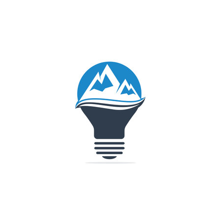 Mountain Bulb Template Design Vector.のイラスト素材